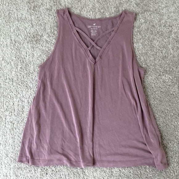 American Eagle Summer Spring V Cut Top Sz M - Picture 2 of 5